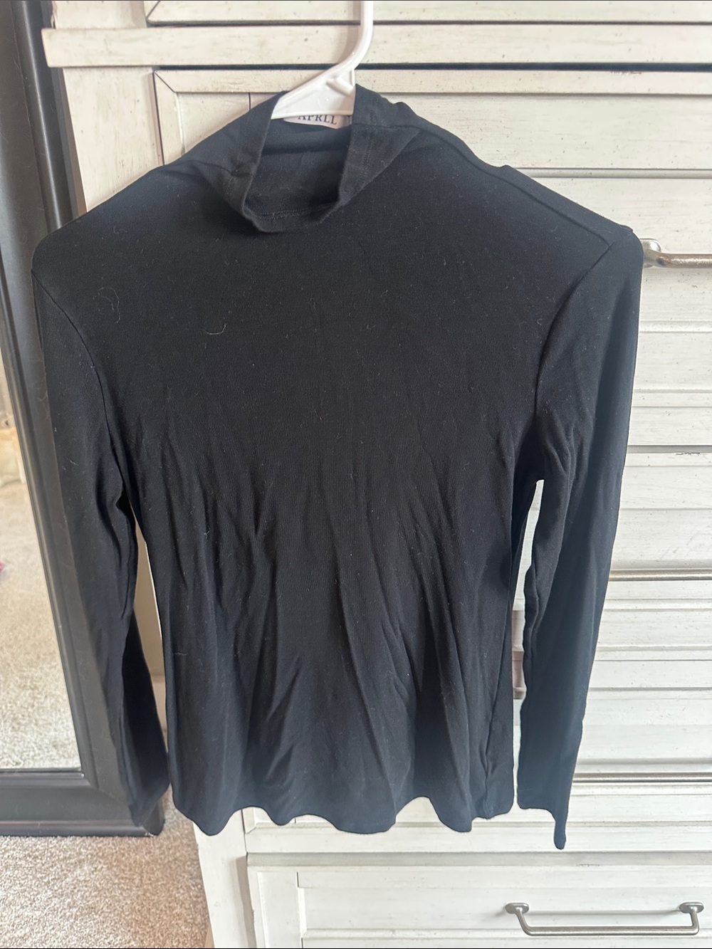 Womens mock turtleneck  Black Long-Sleeve shirt